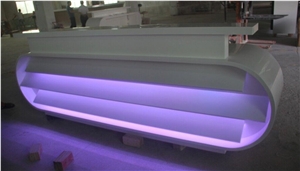 Led Reception Counter and Straight Bar Counter,Solid Surface/Artificial Marble Countertop
