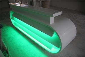 Led Reception Counter and Straight Bar Counter,Solid Surface/Artificial Marble Countertop