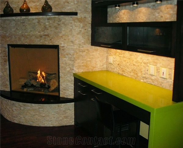 Apple Green Solid Surfaces Countertop Quartz Stone Table Tops