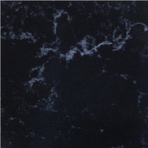 Black Marble Imitation Quartz Stone Customized Countertop Shape with High Resistance to Acids and Staining