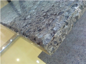 Chemical and Stain Resistant Quartz Stone Polished Surfaces Vanity Tops Kitchen Tops with 1/4"Bevel Edges and Customized Edges 2cm Thick