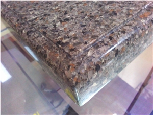 Chemical and Stain Resistant Quartz Stone Polished Surfaces Vanity Tops Kitchen Tops with Laminated Dupont Edge and Customized Edges Available 2cm Thick