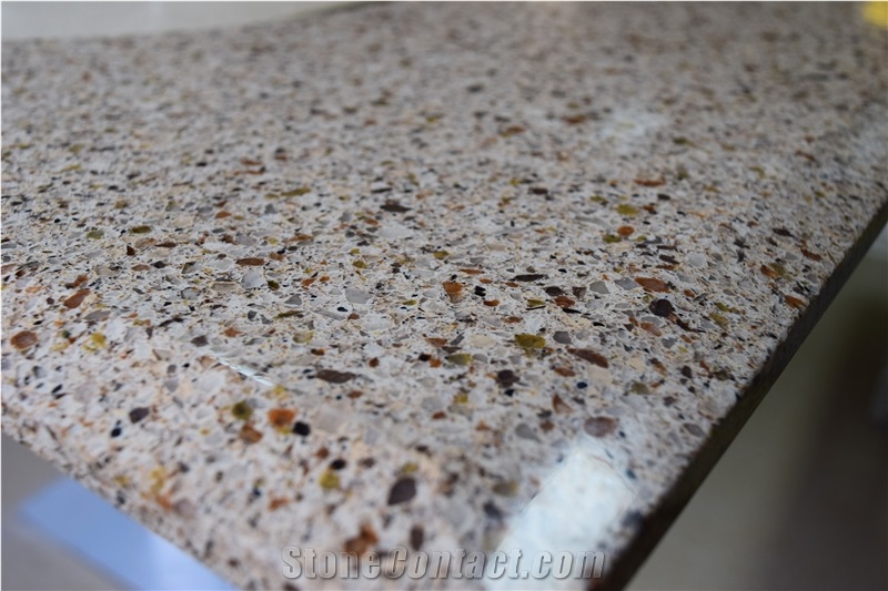 Engineered Quartz Stone Multi-Color with Polished Bevel Edge Profile at Good Prices 2cm & 3cm for Wall & Inside Floor & Countertop
