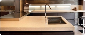 Marble Imitation Engineered Quartz Slab&Tile Custom Countertops for Kitchen Use