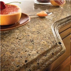 Oem Service Quartz Stone Giallo Engineered Stone with Finishing Valencia Pofile
