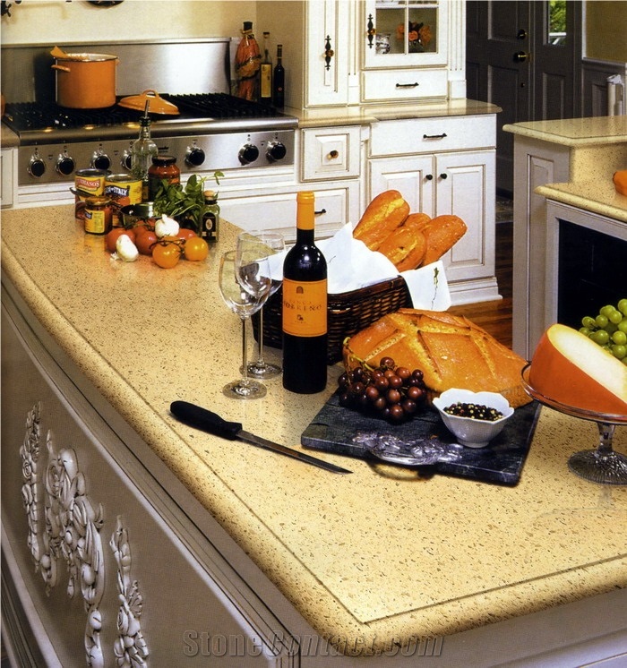 Solid Surfaces Finishing Multiple Color Speckled ManMade Stone Slabs