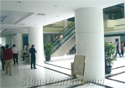 Shopping Mall Crystallized Glass Stone Pure White Stone Tile for Floor Paving