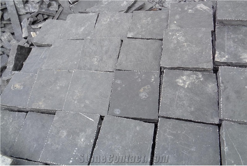 Owl Black Limestone,Kota Black Limestone, Black Cubes Stone & Pavers