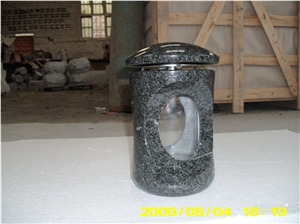 Black Impala Granite Monumental Vase