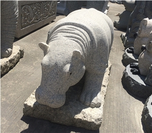 G603 Granite Hippo Stone Statue,River Horse Stone Sculpture