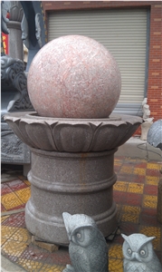 G603 Grey Granite Rolling Sphere Fountains