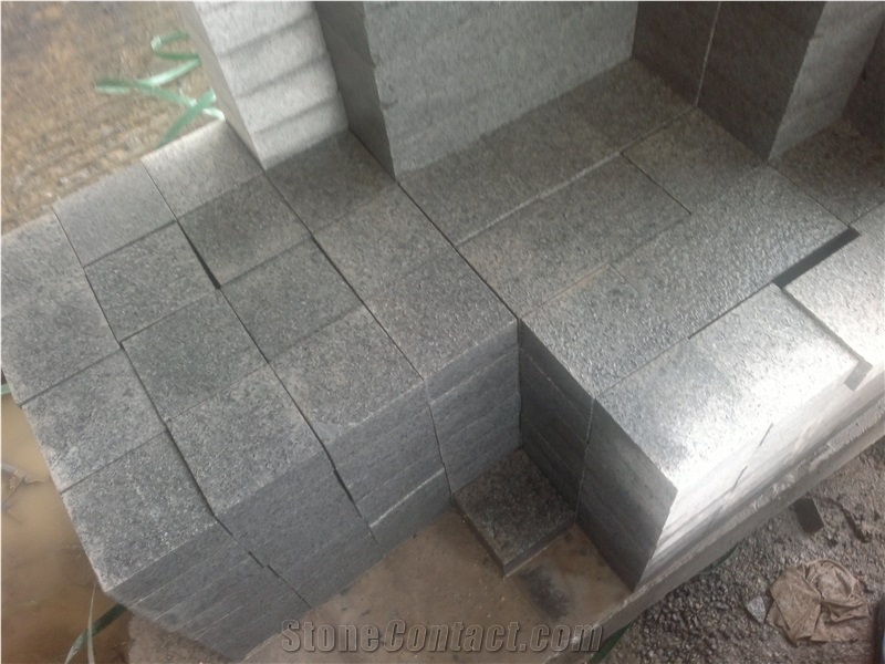 G654 Padang Dark Grey Granite Cube Stone,Flamed Cube Stone