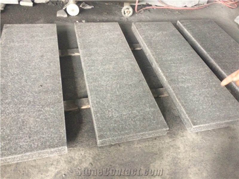 G684 Black Granite All Sides Flamed Curbstone,Side Stone