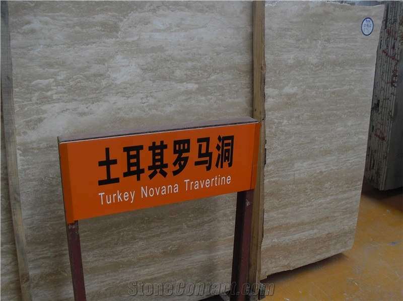 Ivory Travertine Slab,Turkey Novana Travertine Slab