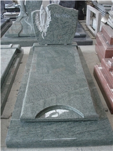 Olive Green Granite Tombstone,French Style Monument