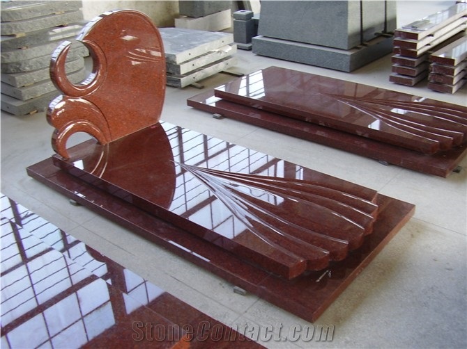 Ruby Red Granite Monument & Tombstone,French Style Tombstone