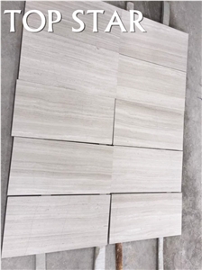 Athens White Marble Wooden Grain Floor Tiles, China White Marble