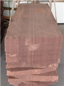 China Bush-Hammered Red Wooden Sandstone,Red Vein Sandstone Tiles