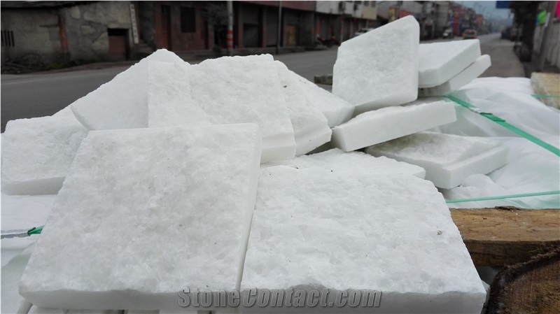 China White Split Marble Mushroom Stone