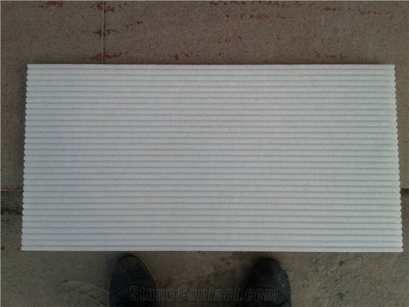 Fantastic Grooved Crystal White Marble
