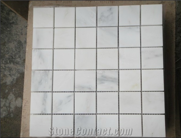 Natural Chipped Mosaic, White Marble Chipped Mosaic
