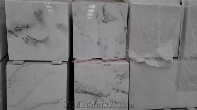 Natural Painting White Marble Slabs & Tiles, China White Marble