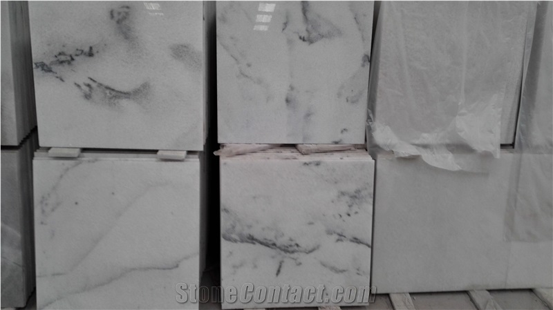 Pretty Painting White Marble Slabs & Tiles, China White Marble