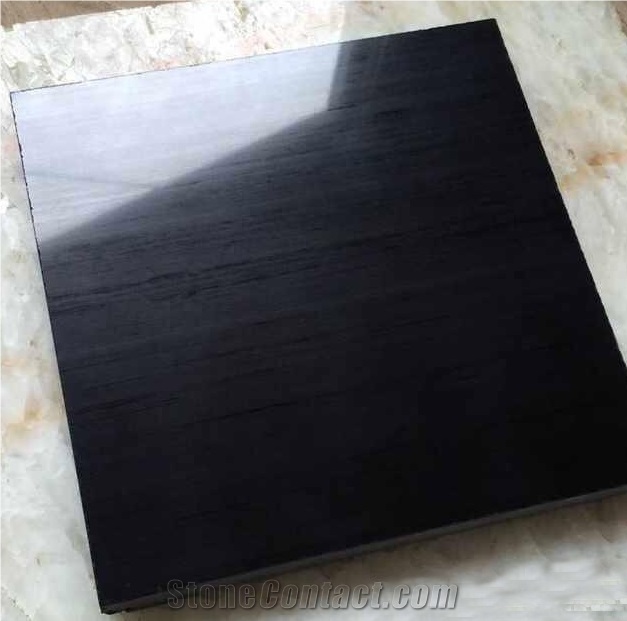 Black Forest Marble Polished Tile, China Black Marble