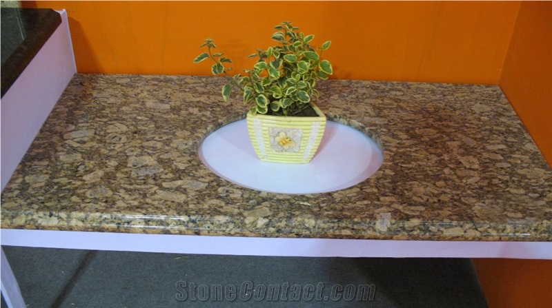 Brazil Yellow Granite Polished Bath Tops & Vanity Tops