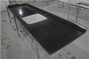 China Black Artificial Quartz Bath Tops & Vanity Top