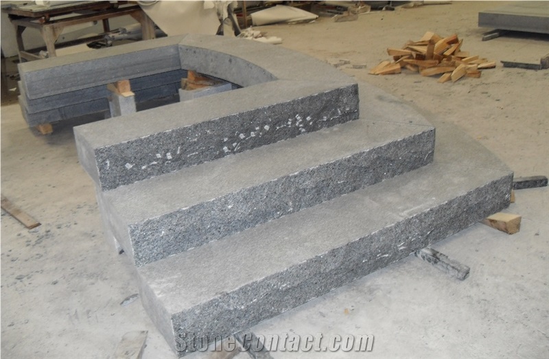 China Impala Black Granite Stairs & Steps, China Grey Granite Outdoor/Square Stairs