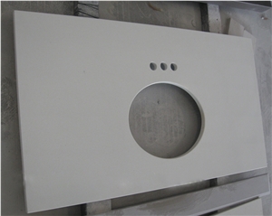 China Super White Artificial Stone Vanity Tops