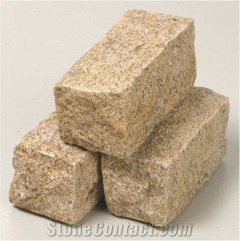China Zp Yellow Granite Cube Stone with All Sides Natural Split