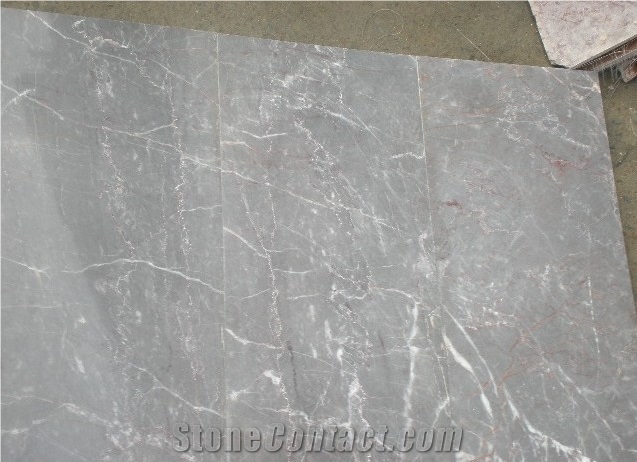 Coloured Grey Marble Polished Slab & Tile, China Cheap Grey Marble