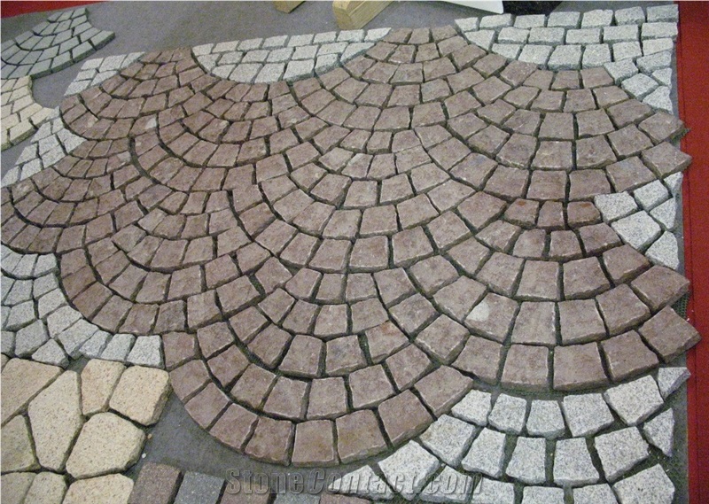 Dayang Red Fan Shape Paver, China Red Porphyry