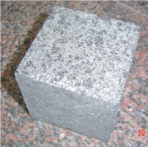 Diamond Black Granite Flamed Cube Stone & Pavers, China Black Granite