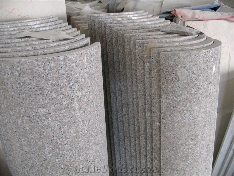 G636 China Rosa Beta Granite Polished Columns, China Pink Granite Column Tops and Bases