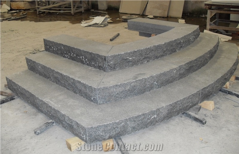 G654 Granite Dark Grey Granite Stairs & Steps, China Grey Granite Outdoor/Square Stairs