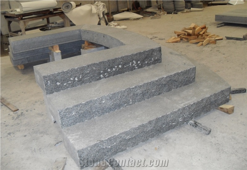 G654 Granite Dark Grey Granite Stairs & Steps, China Grey Granite Outdoor/Square Stairs