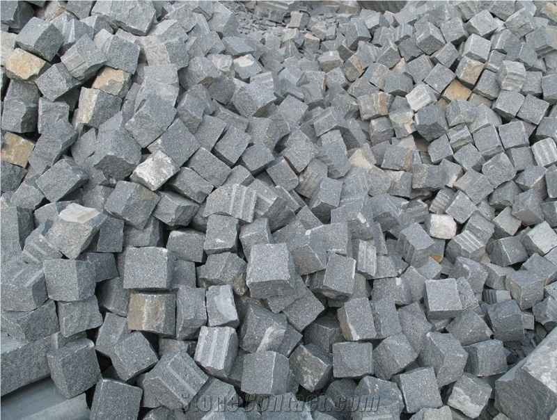 G654 Granite Padang Dark Granite Cubes & Pavers, China Cheap Grey Granite