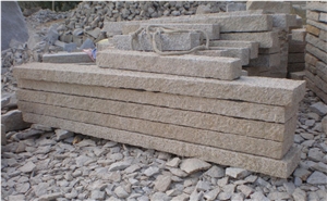 G682 Golden Yellow Granite Rough-Picked Kerbstone, China Yellow Granite Kerbs for Outside Road Stone