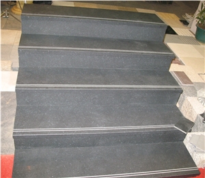 G684 Granite Honed Steps & Risers, G684 Fuding Black Granite Stairs & Steps