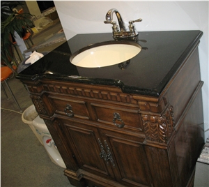 Shanxi Black Granite Polished Vanity Tops & Bathroom Tops, China Black Vanities