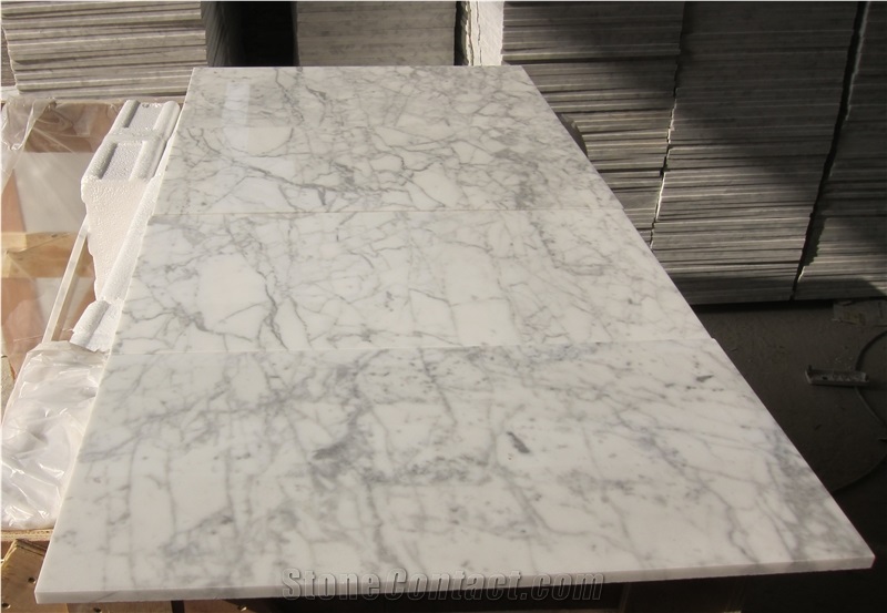 White Carrara Marble Polished Slab & Tile, Italy White Marble