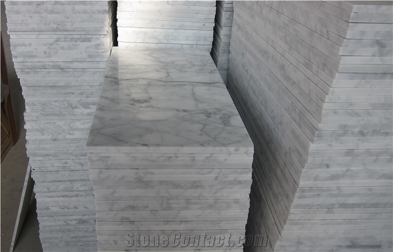 White Carrara Marble Polished Slab & Tile, Italy White Marble