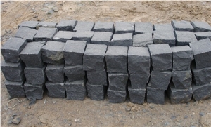 Zhangpu Black Basalt Cubestone, China Black Cobble Stone for Outdoor Pavers