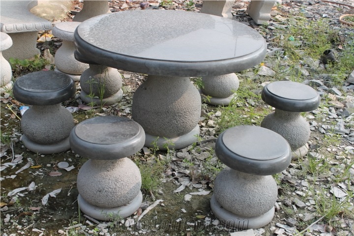 Vietnam Natural Basalt Stone for Table & Chair
