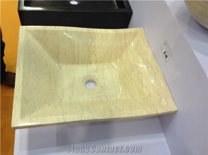 China Black Wooden Vein Marble Vessel Sinks/Basins High Polished