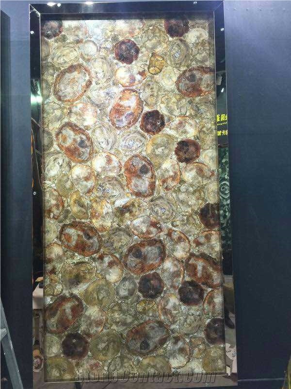 Petrified Wood Fossil Slabs Mosaic Tile Nature Semiprecious Stone