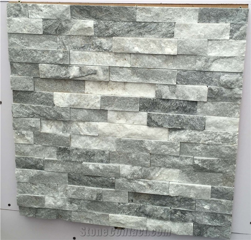 Green Wave Marble Stacked Stone Ledger Panels-Wave Green Split Face